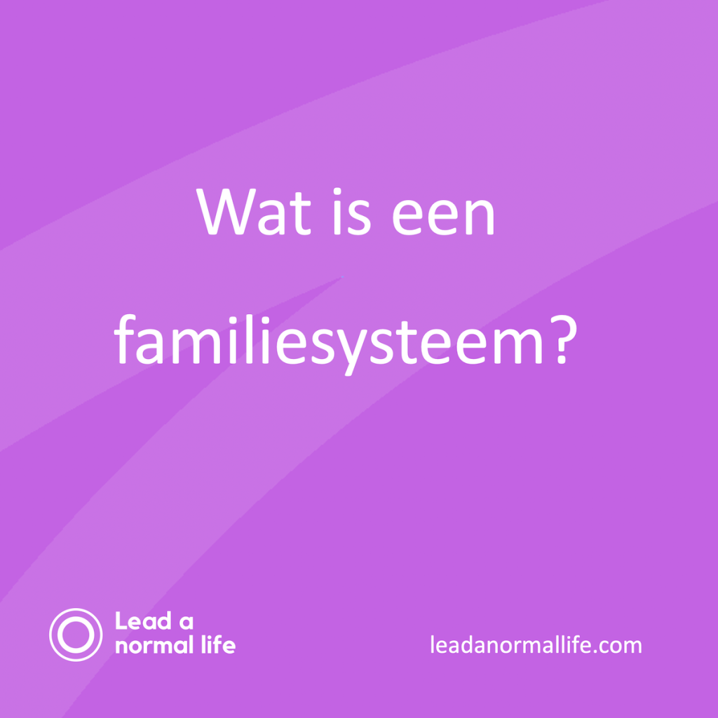 Wat is een familiesysteem? Lead a normal life