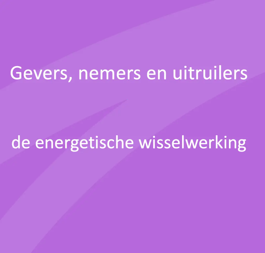 Gevers, nemers en uitruilers. De energetische wisselwerking.