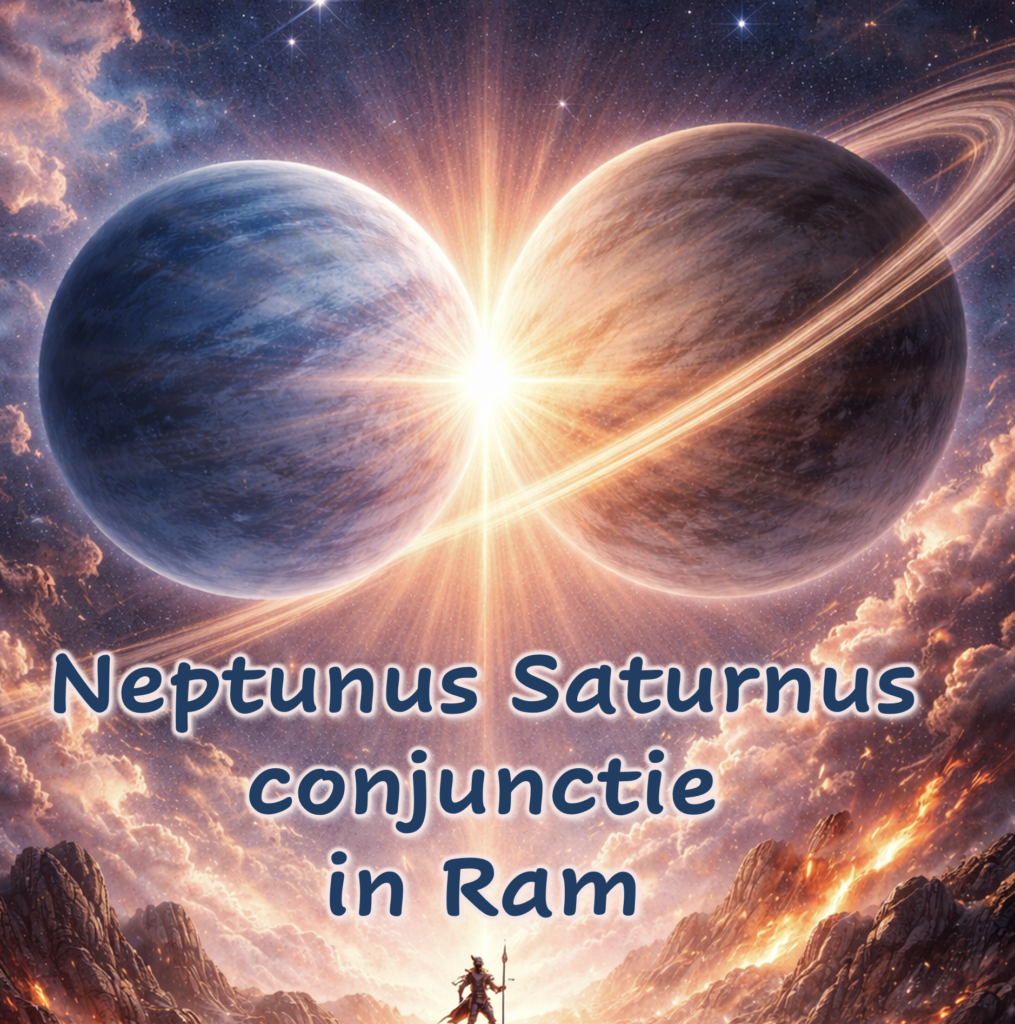 Neptunus Saturnus conjunctie in Ram 20 februari 2026
