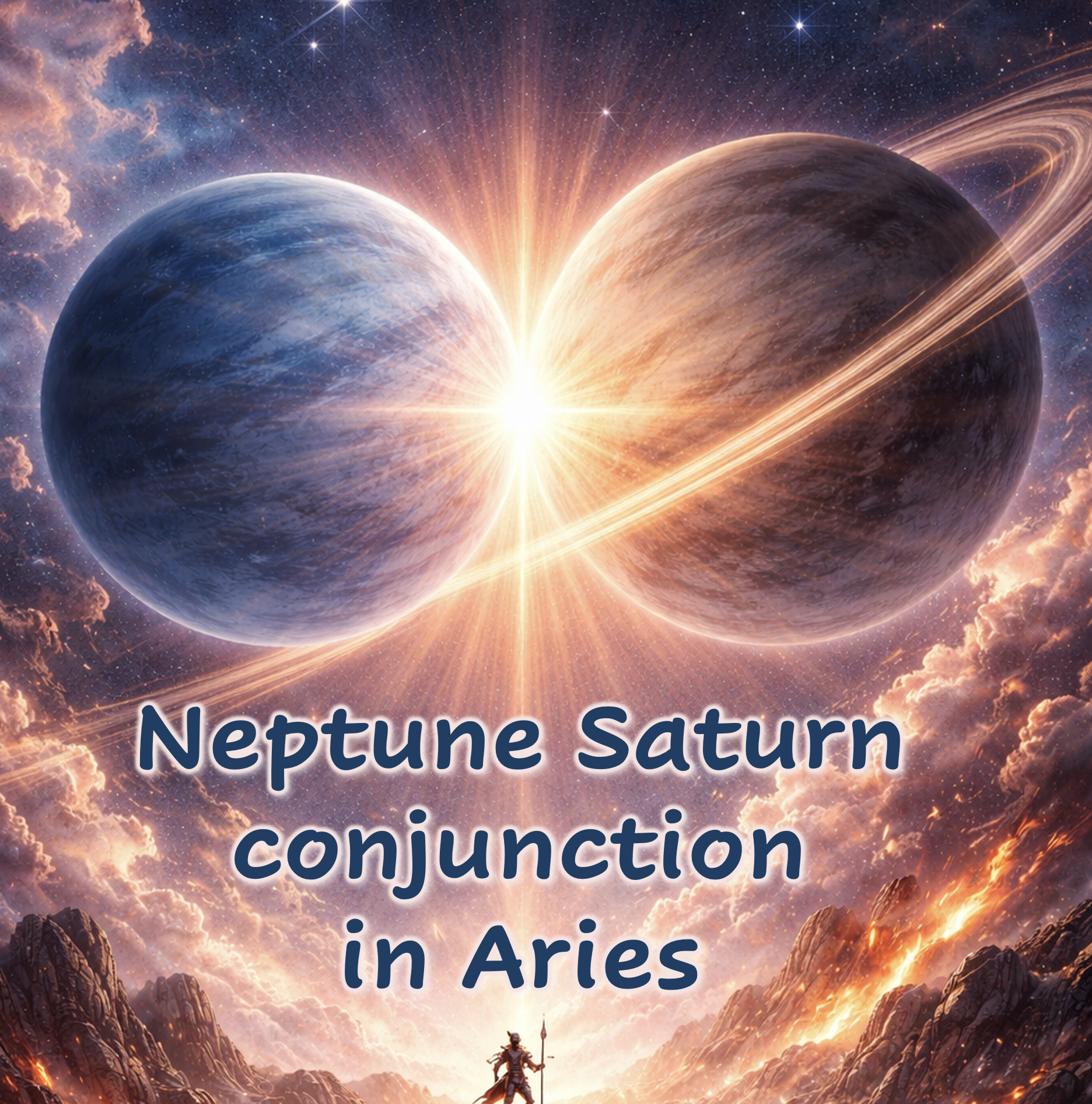 Neptunus Saturnus conjunctie in Ram 20 februari 2026