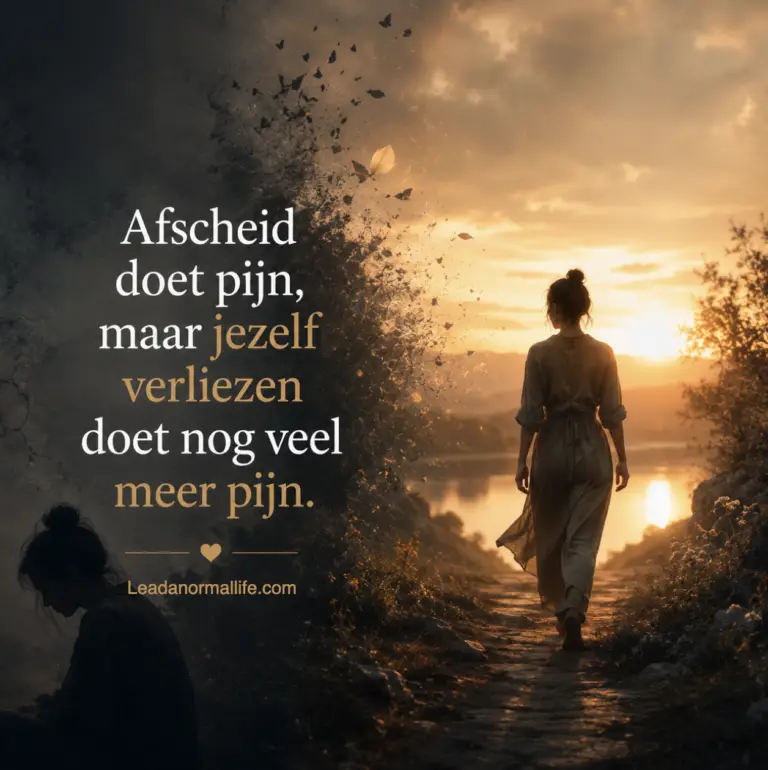 Afscheid nemen doet pijn, maar jezelf verliezen doet nog veel meer pijn. Leadanormallife.com