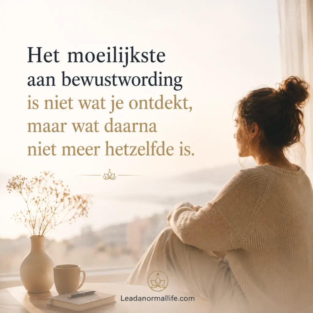 Het moeilijkste aan bewustwording is niet wat je ontdekt, maar wat daarna niet meer hetzelfde is. Lead a normal life