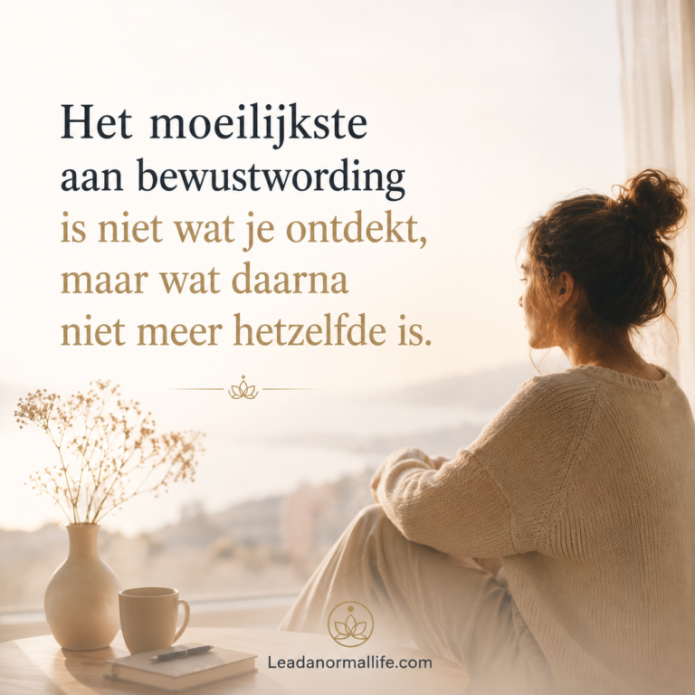 Het moeilijkste aan bewustwording is niet wat je ontdekt, maar wat daarna niet meer hetzelfde is. Lead a normal life