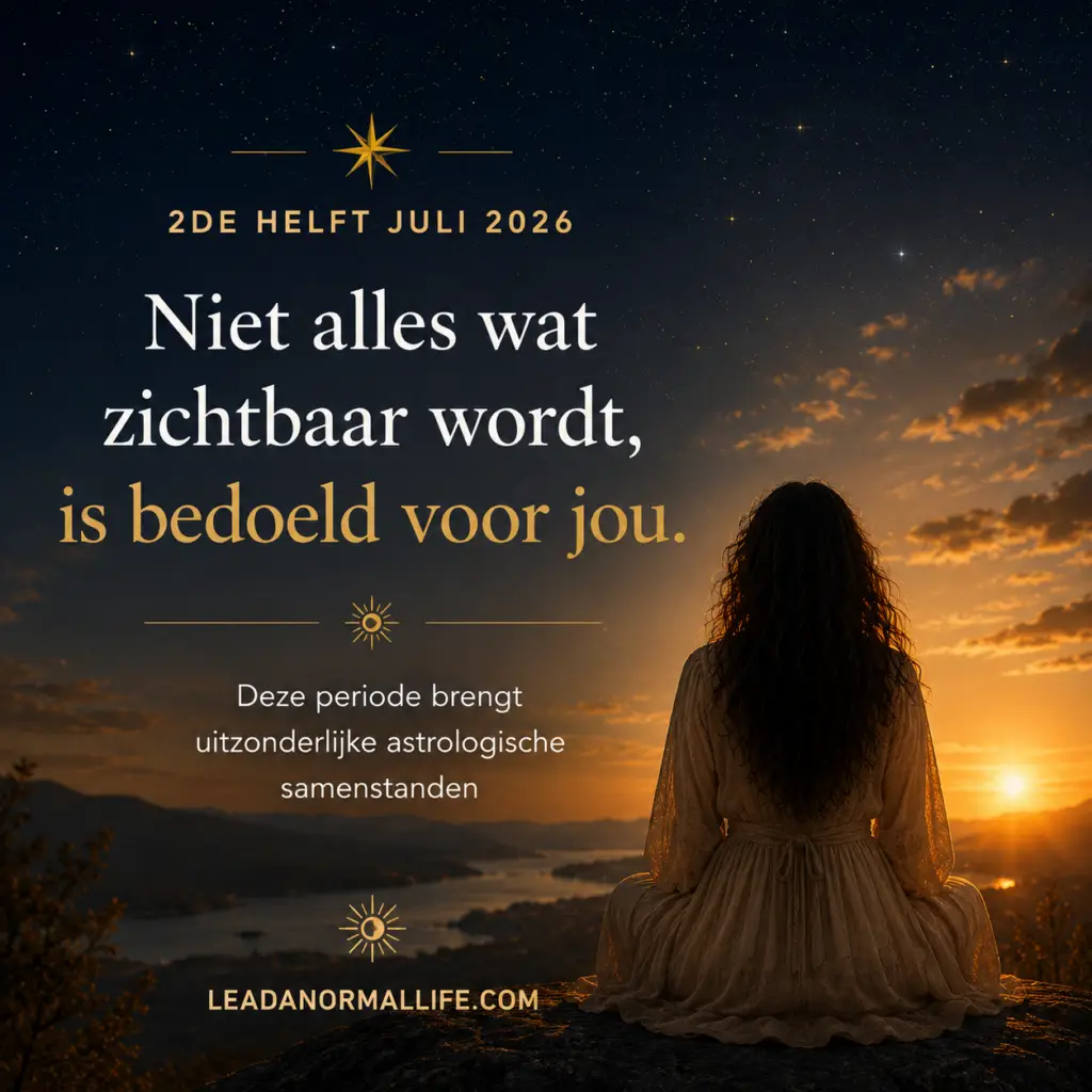 2de helft juli 2026 Niet alles wat zichtbaar wordt, is bedoeld voor jou. Deze periode brengt uitzonderlijke astrologische samenstanden. Leadanormallife.com