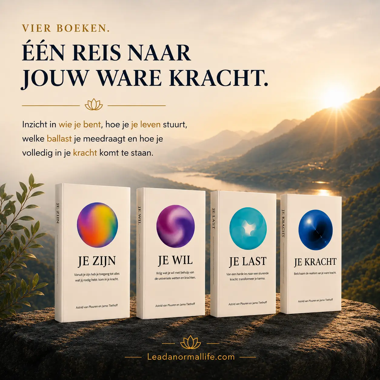 Vier boeken een reis naar jouw ware kracht. Inzicht in wie je bent, hoe je je leven stuurt, welke ballast je meedraagt en hoe je volledig in je kracht komt te staan.