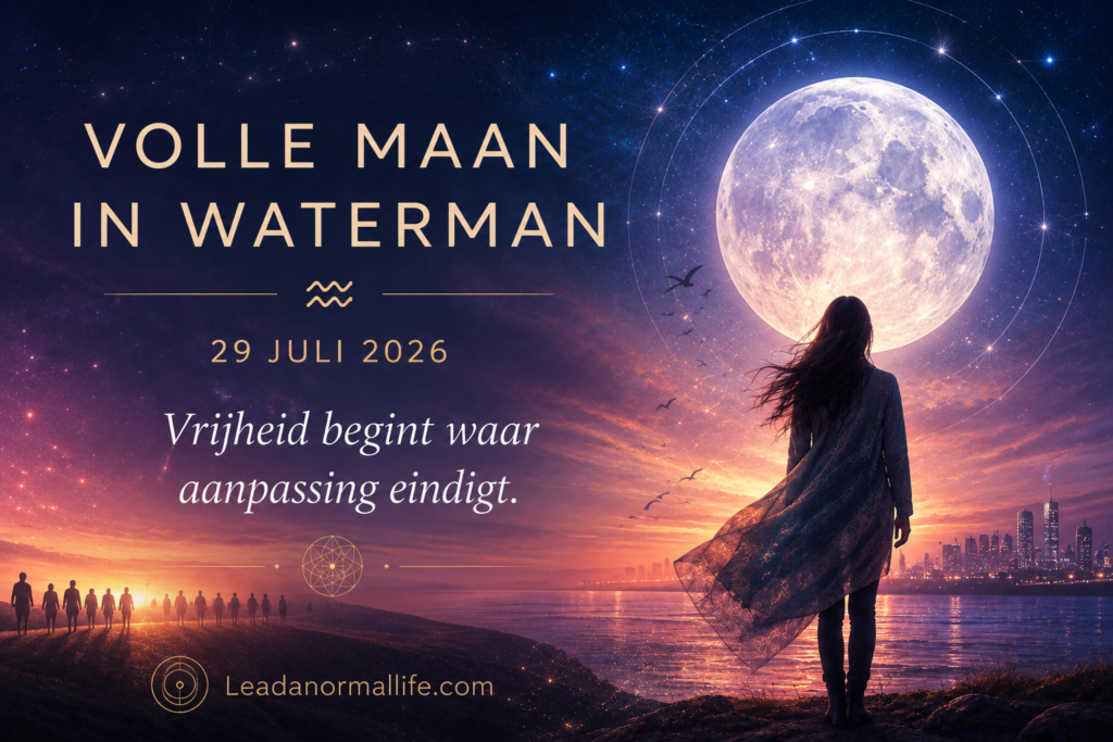 Volle maan in Waterman | 29 juli 2026 Vrijheid begint waar aanpassing eindigt. Leadanormallife.com