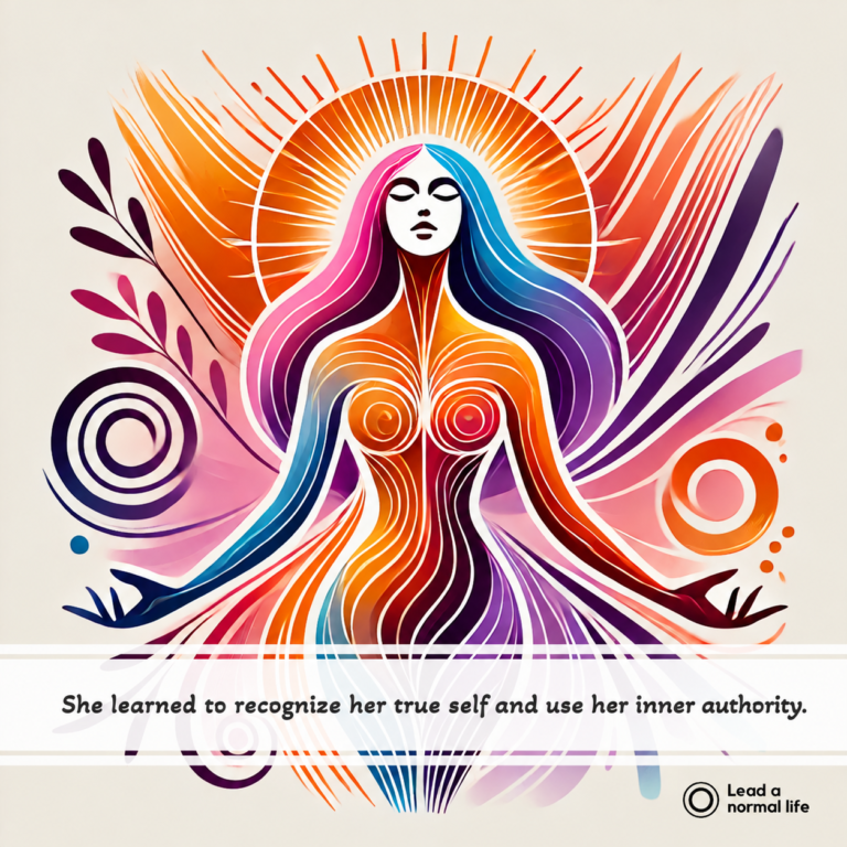 She learned to recognize her true self and use her inner authority. Lead a normal life