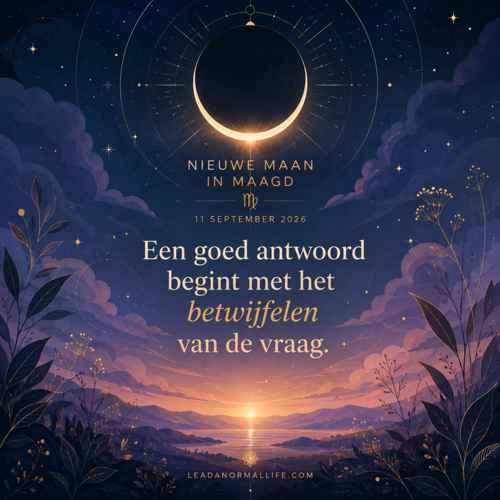 Nieuwe maan in Maagd | 11 september 2026 Een goed antwoord begint met het betwijfelen van de vraag. Leadanormallife.com